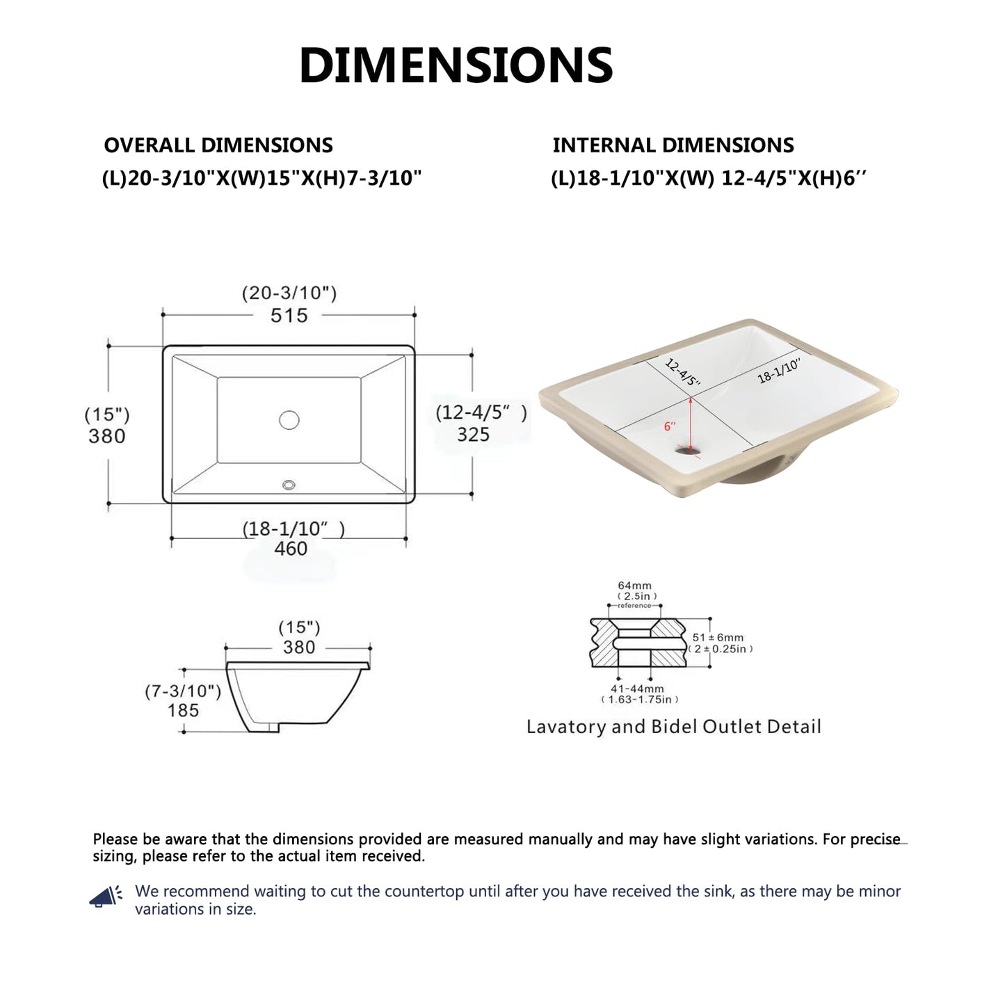 EQLOO Rectangular Undermount Bathroom Sink - 20 X 15 inch Vessel Sink,Undermount Bathroom Sink Rectangle, White Ceramic Lavatory Vanity Basin with Overflow