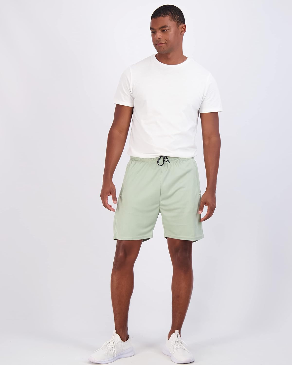 Real Essentials Men's Mesh 7" Athletic Zipper Shorts - Comfortable Workout & Gym Wear | Big & Tall Sizes Available