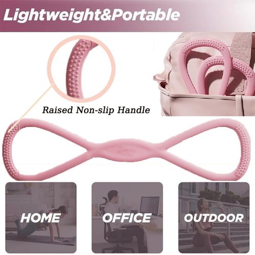 Figure 8 Resistance Band - Elastic Fitness Bands with Handles for Home Yoga & Gym Workouts