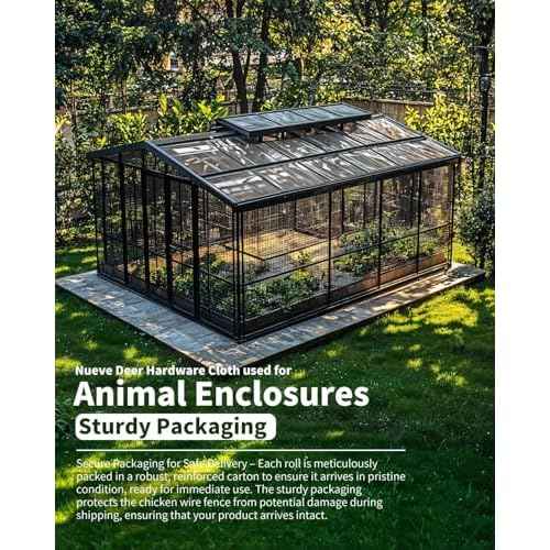 Hardware Cloth 1/2 inch, Chicken Wire Mesh Roll, 24'' x 50' 19 Gauge - Black Vinyl Coated Wire Fence Roll, Welded Wire Fencing, Mesh & Wire Cloth, Garden Fence