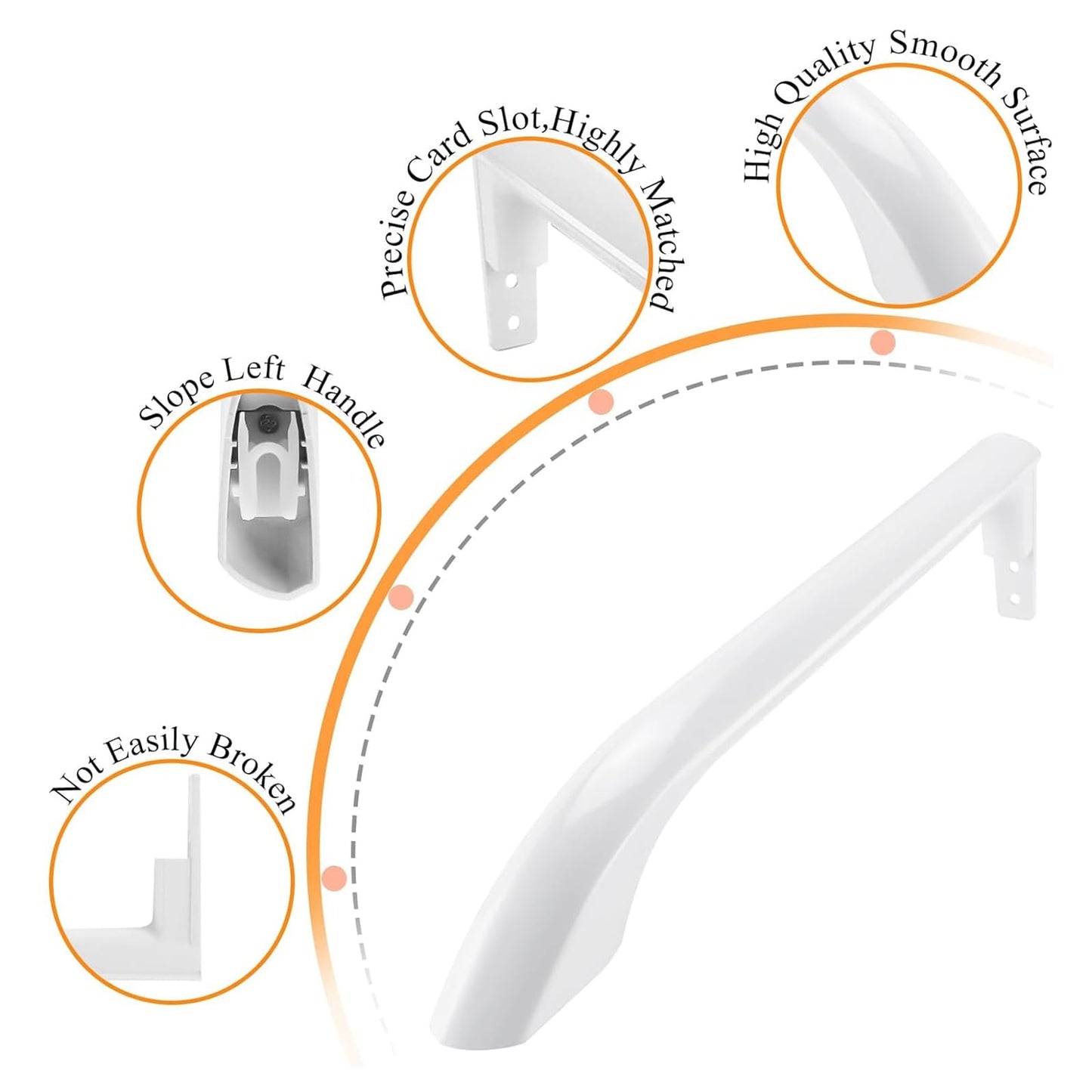 Blutoget 5304486359 5304506469 Refrigerator Door Handle Slope Left 1 Pack Fit for Frigidaire Refrigerator FFTR1814QW4A FFTR1821QW0 FFTR1821QW1 LFTR1814LWK- Replaces 5304504507 242059501 242059504