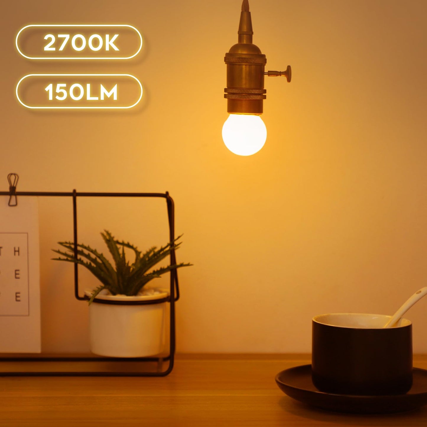 Zorykn G40 1.5W Low Wattage Led Bulb Equivalent 15 Watt, E26 Base G14 Small Low Power Light Bulb, Frosted, Warm White 2700K, 150LM, Non-Dimmable (4-Pack)