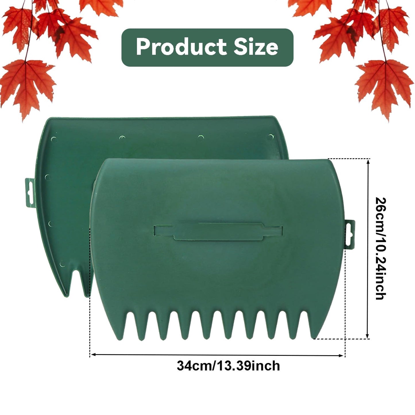 Ragyzity Leaf Scoop Leaves Grabber, 2pcs Handheld Hazelnut Leaf Scoop, Garden and Yard Leaf Scoops Hand Rakes, Plastic Garden Hand Rake Large Leaf Grabber Picking Up Yard Leaves, Grass Clippings