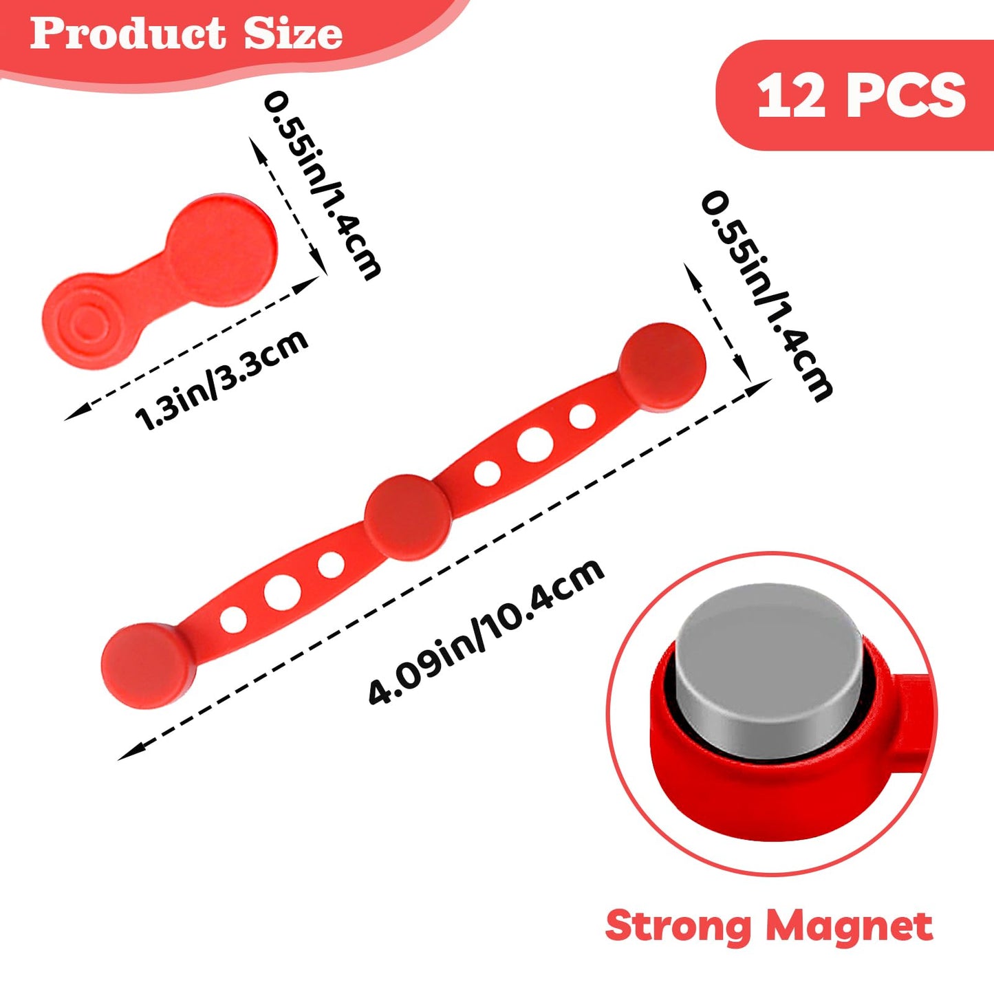 CITYBAN 12PCS Air Fryer Magnets For Parchment Paper,Air Fryer Magnets Silicone Buckle for Holding Down Lock Liners (Red))