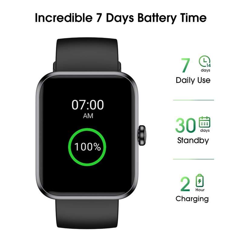 TYKOIT Smart Watch, Fitness Tracker with Heart Rate Monitor, Blood Oxygen, Sleep Tracker, 44mm Touchscreen Smartwatch for Android iOS Waterproof Pedometer Watches Step Calories Tracker for Women Men