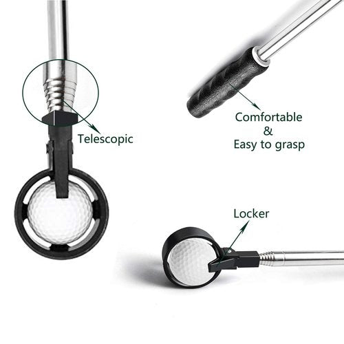 prowithlin Golf Ball Retriever, Ball Retrievers Telescopic for Water with Automatic Locking Scoop, Balls Retriever Tool Golfs with Grabber Tool, Golfs Accessories Golf Gifts for Men (9ft)