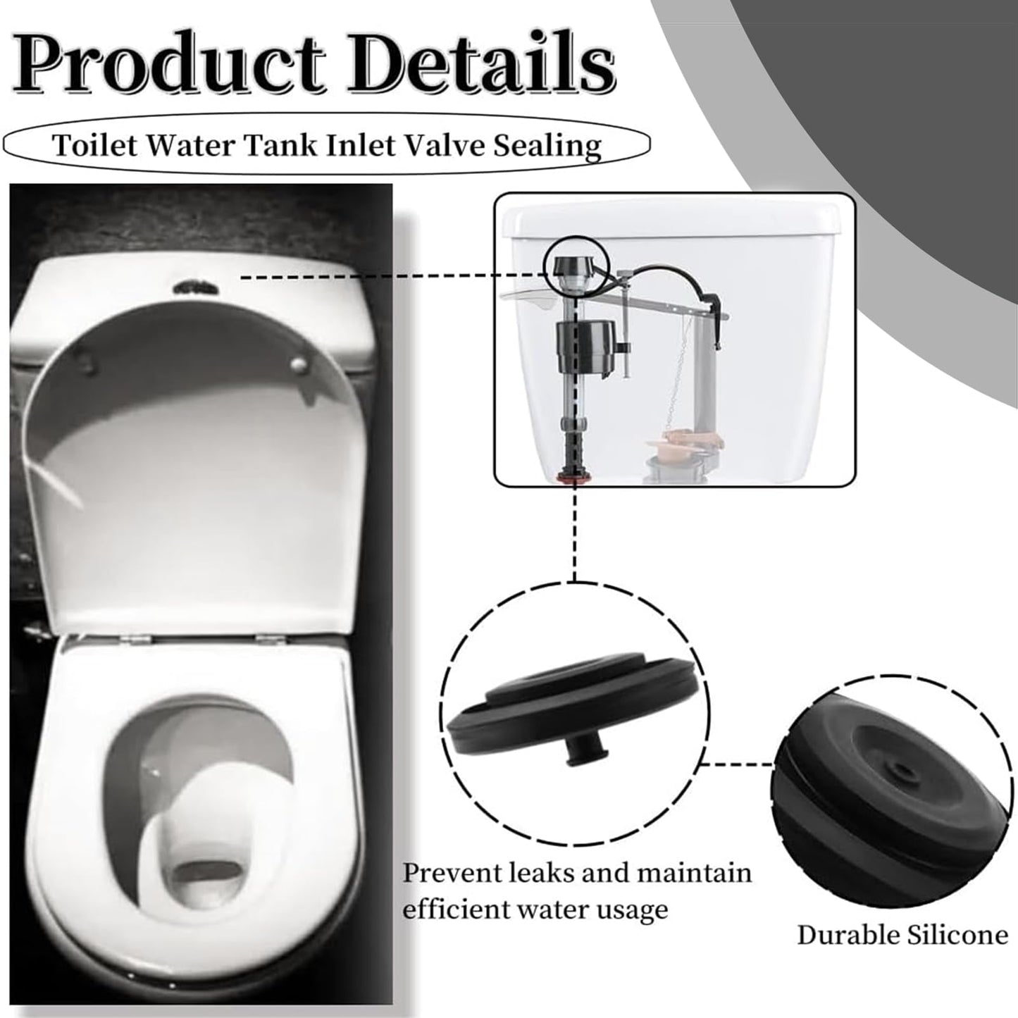 6 Pcs 83143 Toilet Fill Valve Seal Replacement Part Compatible with Kohler Models, Washer Cistern Float Valve for Diaphragms 242MP071, 400A Fill Valve