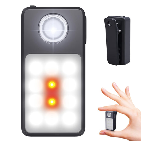 Tubasion Clip On Flashlight with 3 Modes, USB-C Rechargeable Running Light for Runners, IPX7 Waterproof LED Safety Light, EDC Flashlight for Running, Walking, Camping, Hiking(Black)