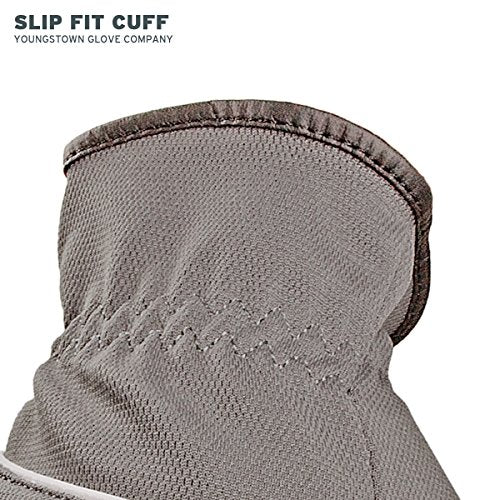 Youngstown Glove Hybrid Plus Leather Palm Heavy Duty Work Gloves For Men - Washable, Durable, Form-Fit - Gray