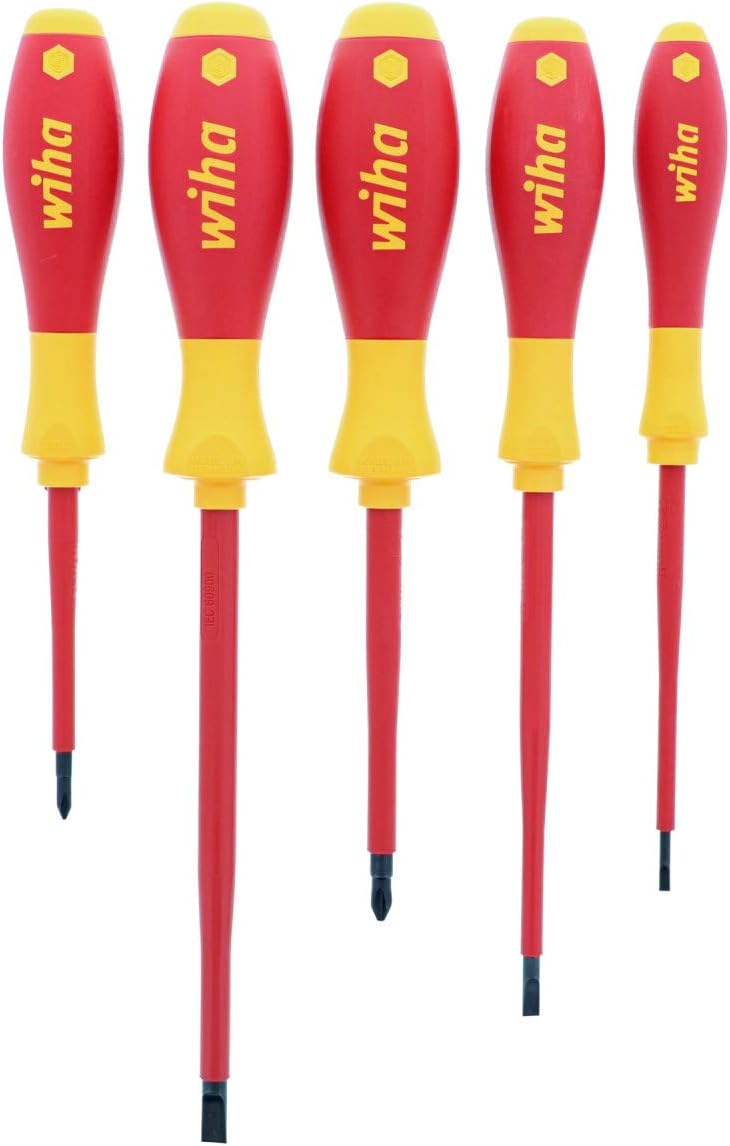 Wiha 6-Piece Insulated SlimLine PocketMax Multi-Driver Set for Safe Electrical Work