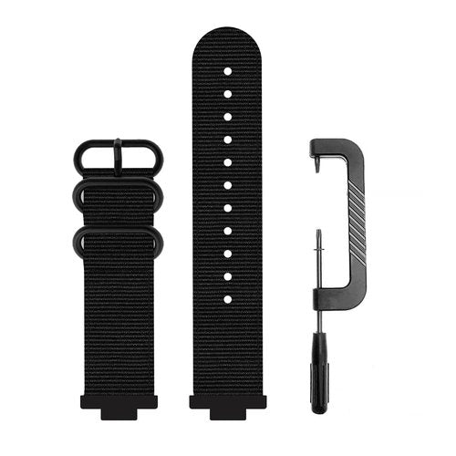 C2D JOY Canvas Nylon Strap Compatible with Garmin Approach S5/S6/S20 Golf Watch Replacement Band - Black
