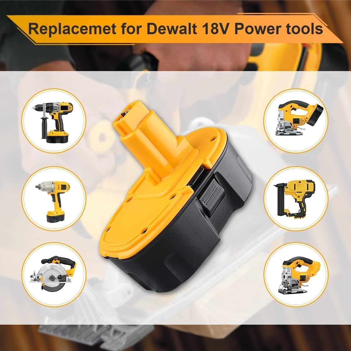 18V DeWalt DC9096 Replacement Battery - 2 Pack 5.0Ah XRP for Cordless Tools