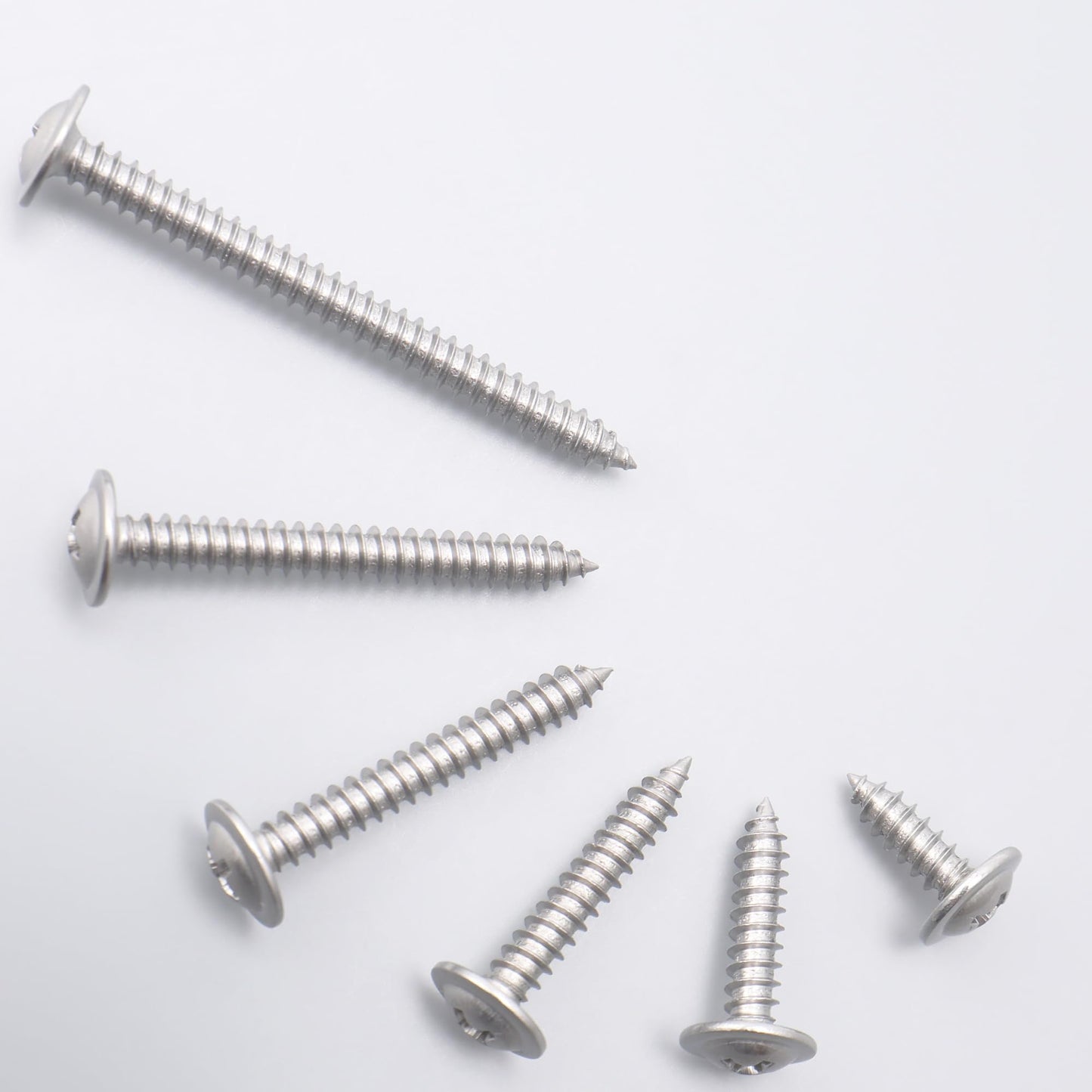 JEGONFRI 250pcs #8 x 1/2" 410 Stainless Steel Modified Truss Head Wood Screws, Phillips Drive Self Tapping Metal Screws with Screwdriver Bit