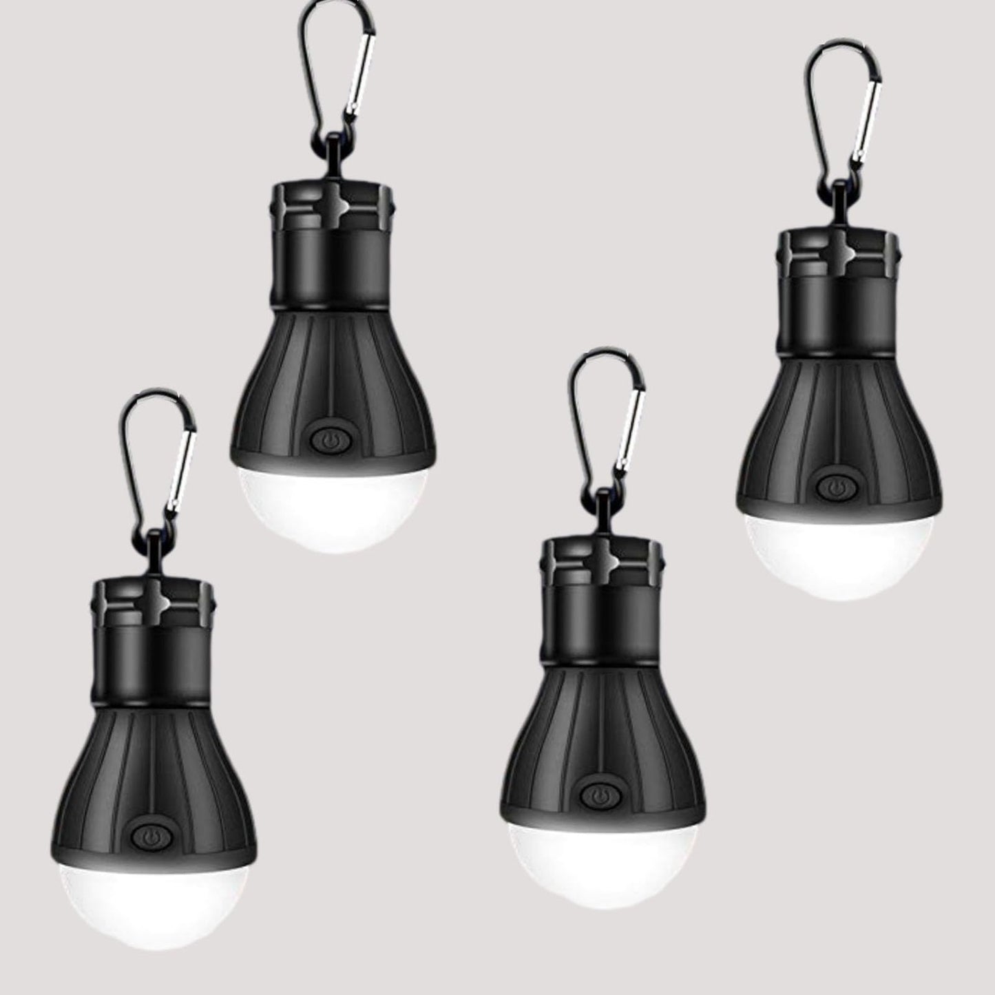 Camping Light with Carabiner, 4 Pieces Camping Lights, LED Tent Light with Carabiner for Camping, Adventure, Emergency, Waterproof Camping Light