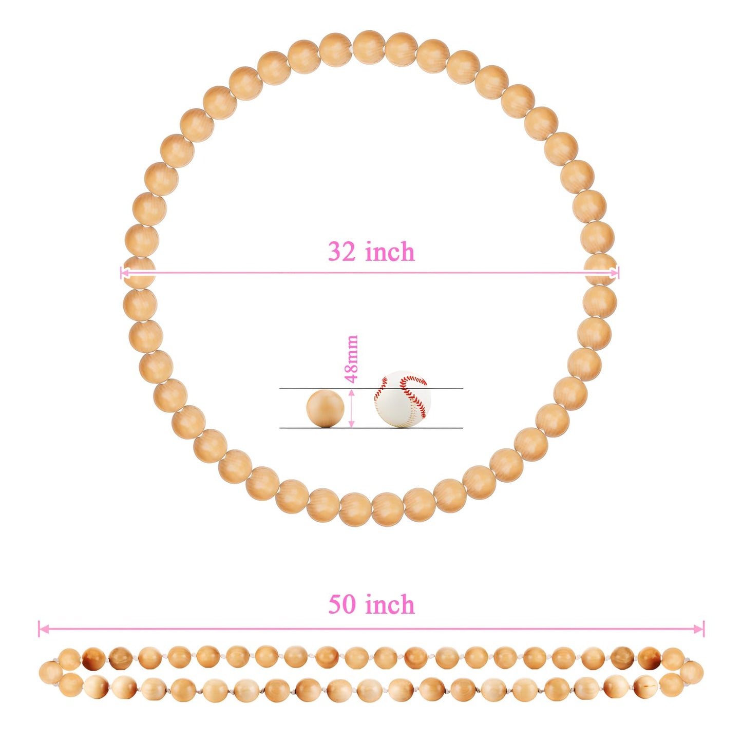 Weighted Wooden Hula Hoop for Fitness & Stress Relief – Natural Round Design with Soothing Wooden Ball Sounds for Deep Relaxation and Effective Exercise – Durable, Eco-Friendly Hoop