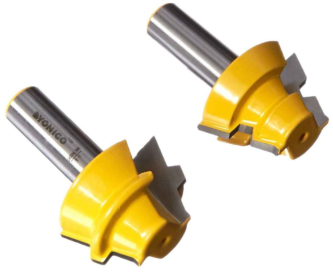 YONICO 45° Lock Miter Router Bit Set – 3 Bits, 1/2-Inch Shank for Precision Joinery
