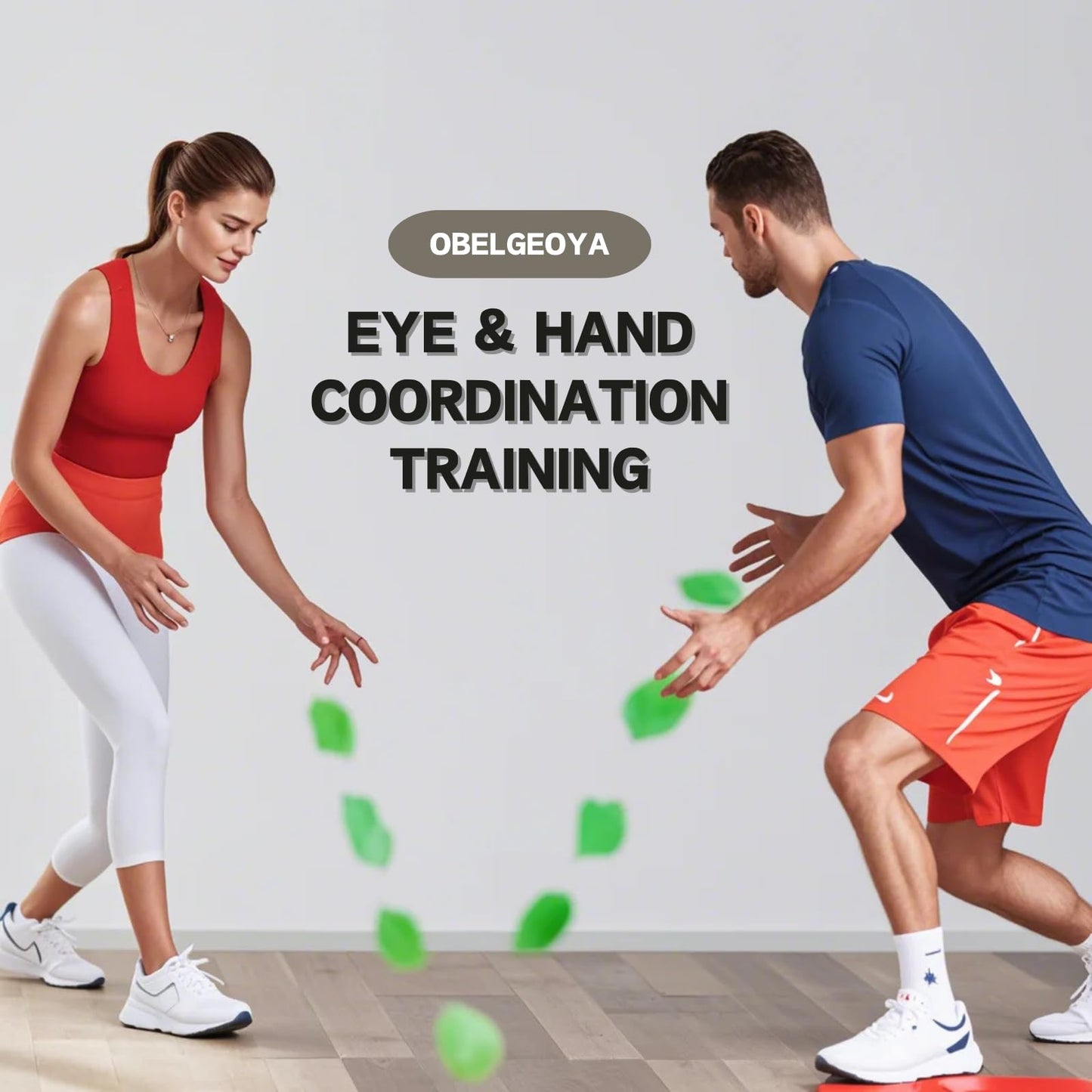 OBELGEOYA Reaction Balls 4 Pack, 2.8 Inch - Hand-Eye Coordination Trainer, Reflex & Agility Training Equipment for Baseball, Handball, Sports & Fitness, Outdoor Fun, (only for 12+ Adults)