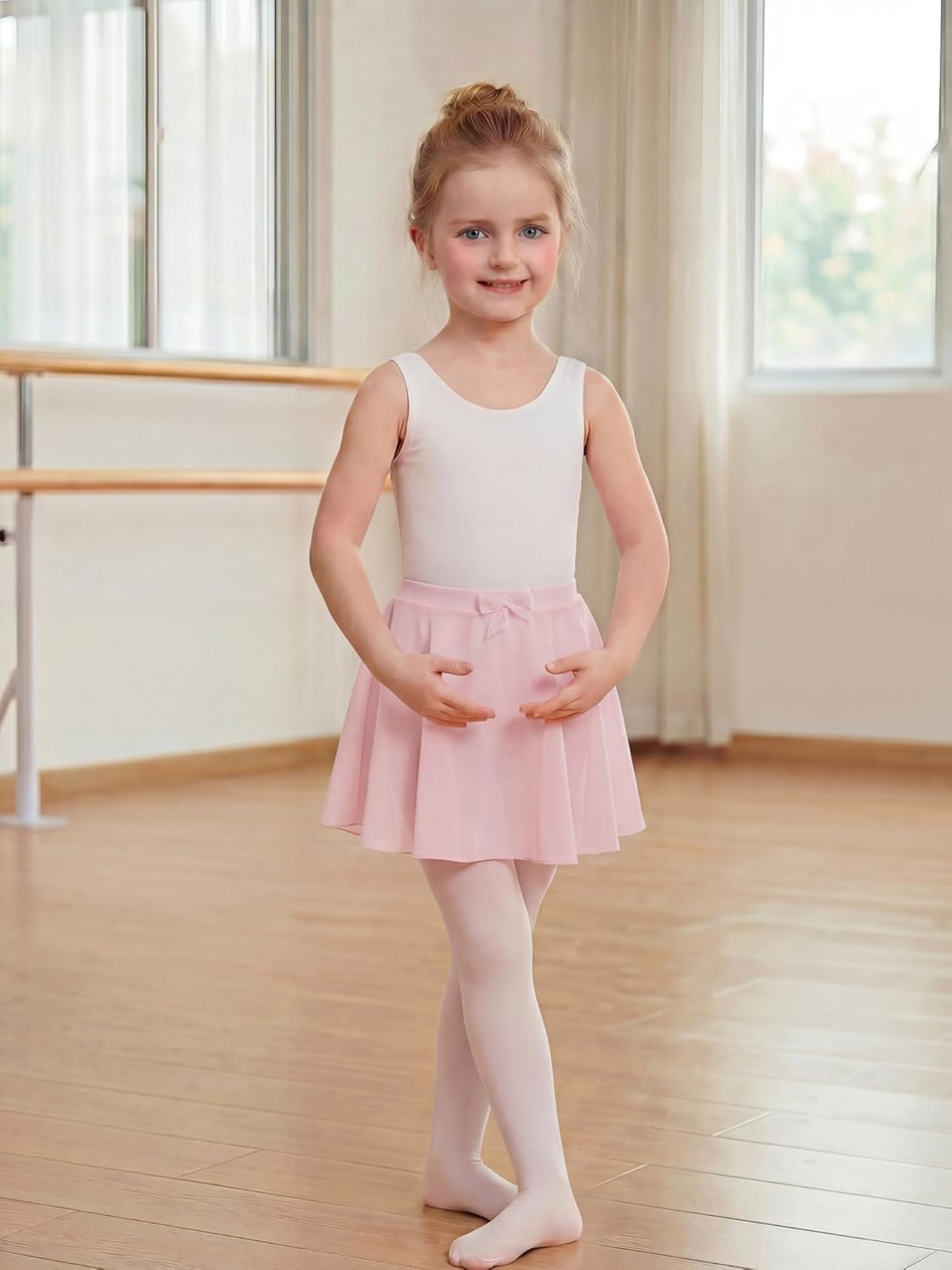 Stelle Girls Ballet Skirt - Chiffon Dance Skirt with Mesh Bowknot & Elastic Waist | Perfect for Ballet