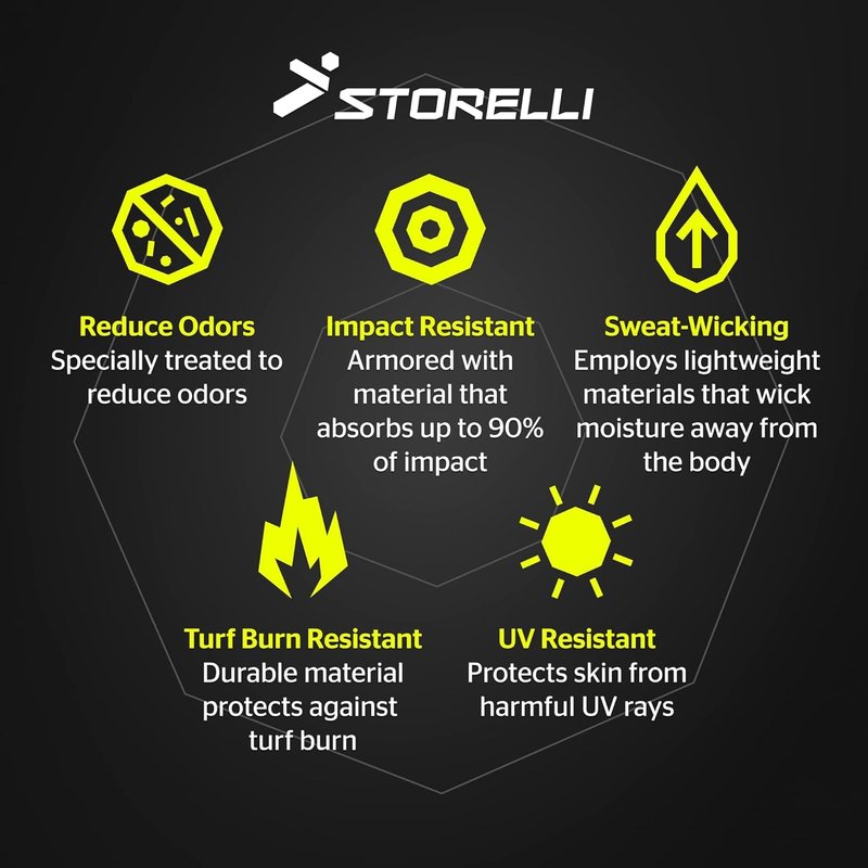 Storelli Unisex BodyShield Impact Sliders, High-Impact Protection, Sweat-Wicking, UV-Resistant Athletic Undershorts for Soccer & Heavy-Duty Sports | White | Small