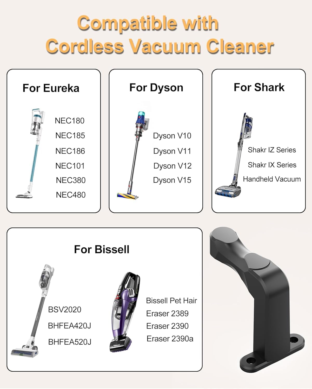 ADRICY Shark Vacuum Wall Mount Compatible with Shark Cordless Stick Vacuum IX140 IX140H IX141 IX141H IZ662H IZ462H IZ682H and CH963AMZ CH950 Ultracyclone