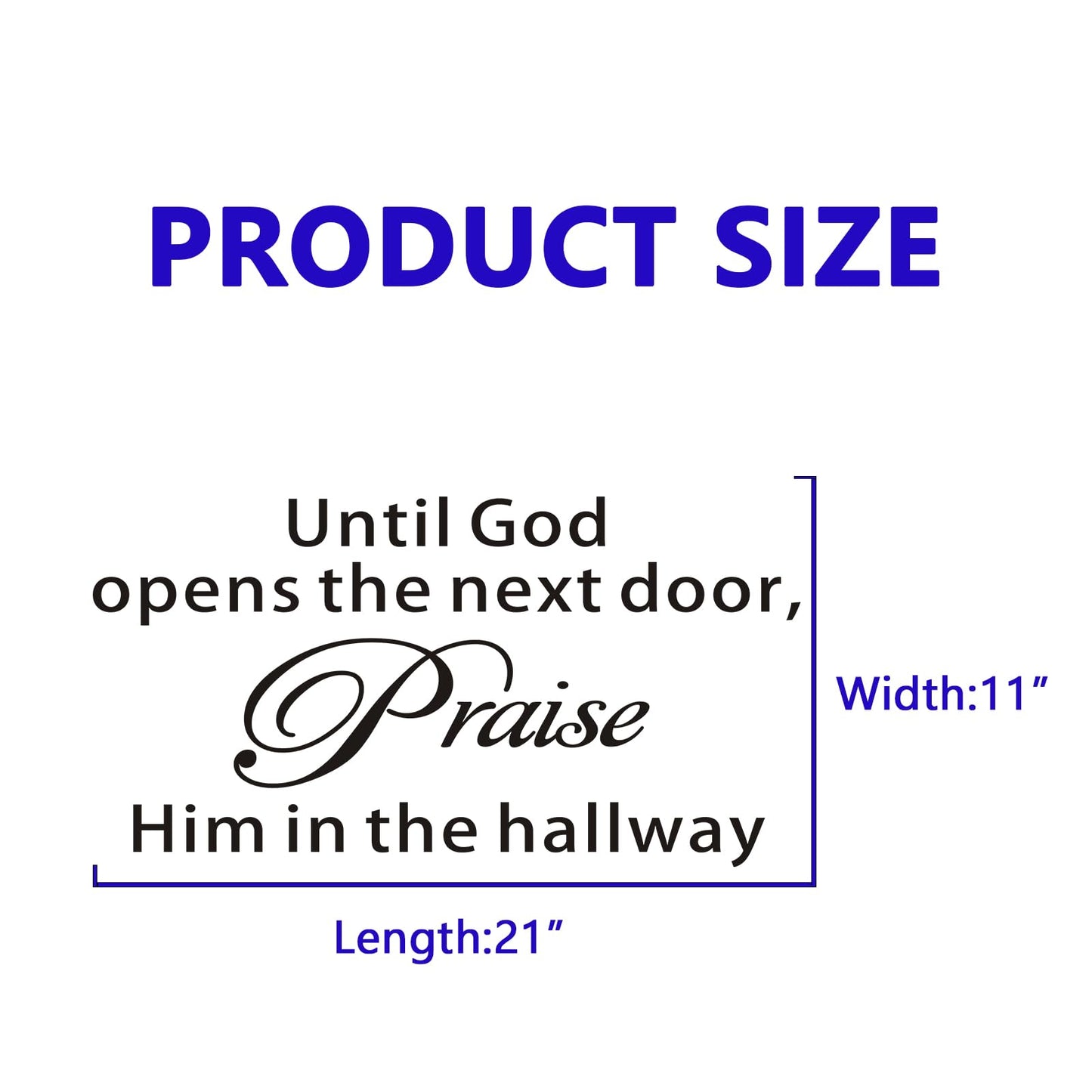 Bible Verse Wall Stickers for Bedroom: Christian Quotes Inspirational Vinyl Art Wall Decals for Living Room Kitchen - Until God Opens The Next Door 21" X 11"