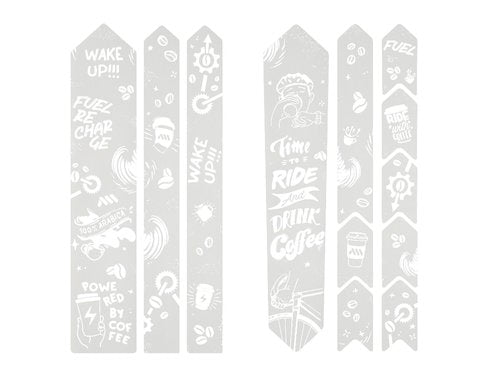 All Mountain Style Bike Frame Protection Kit - 18-Piece Clear Film for Gravel & Road - Ultra-Light 200µm PVC, Scratch-Resistant, Easy DIY Install - Coffee White