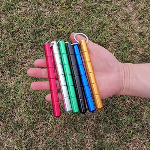 Portable Metal Keychain with Keyring - Red