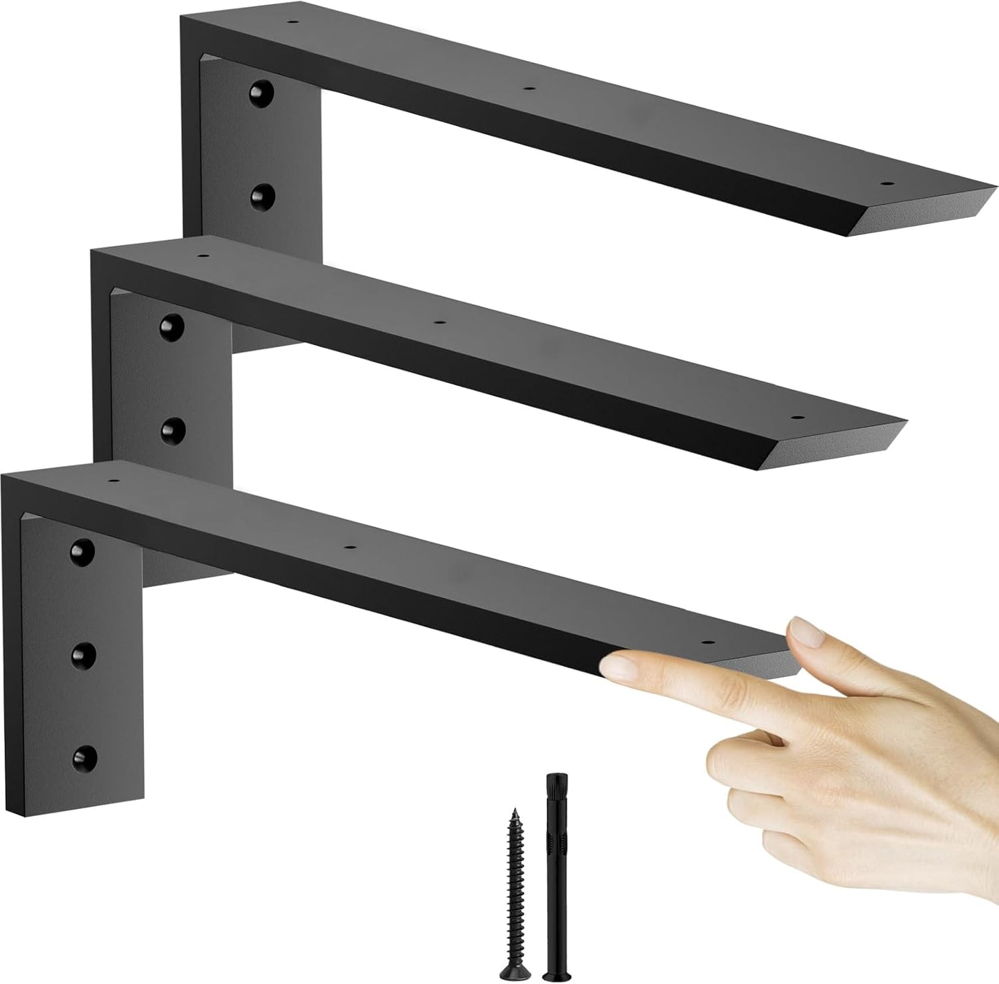 16-Inch Heavy Duty Countertop Support Brackets - 3 Pack for Granite, Quartz & Wood