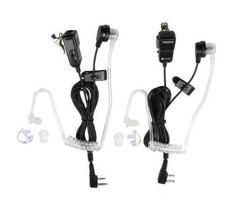 CYen Walkie Talkie Earpiece, Acoustic Tube Headset with PTTVOX, 2 Pin,Compatible with Kenwood pxton 2 Way Radio, Two Way Radio Headset with Mic(2 Pack)