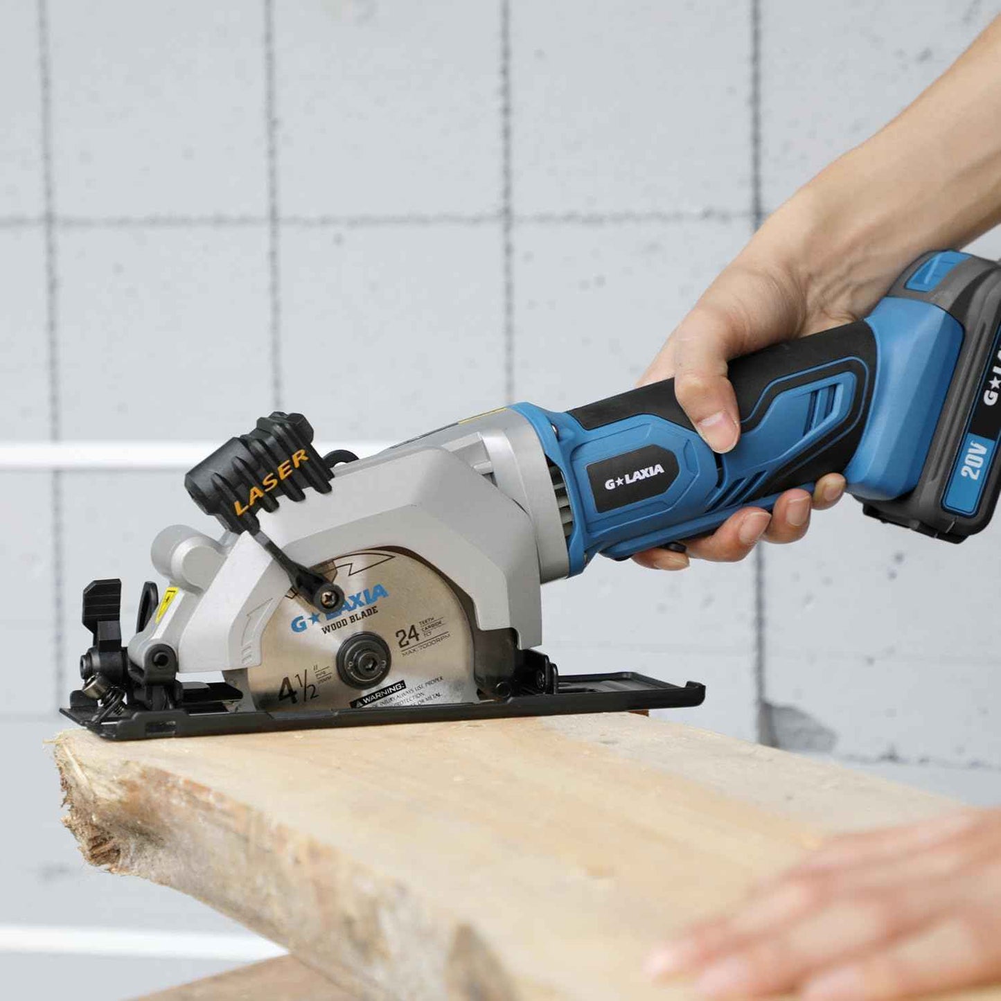 Compact Mini Circular Saw 4-1/2” with Laser Guide & 4.0A Battery - Ideal for Wood & Plastic Cuts