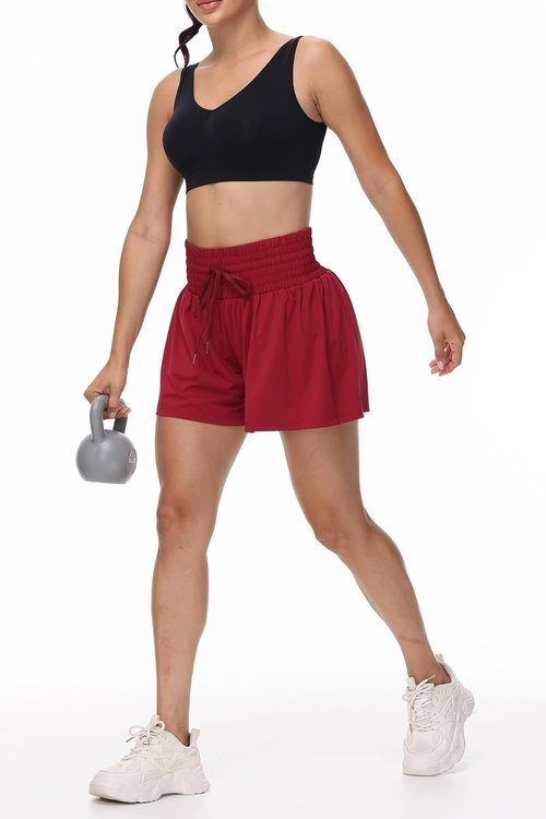 Blaosn Athletic Shorts for Women - High Waist Gym Workout Skort with Pocket | Casual Summer Style