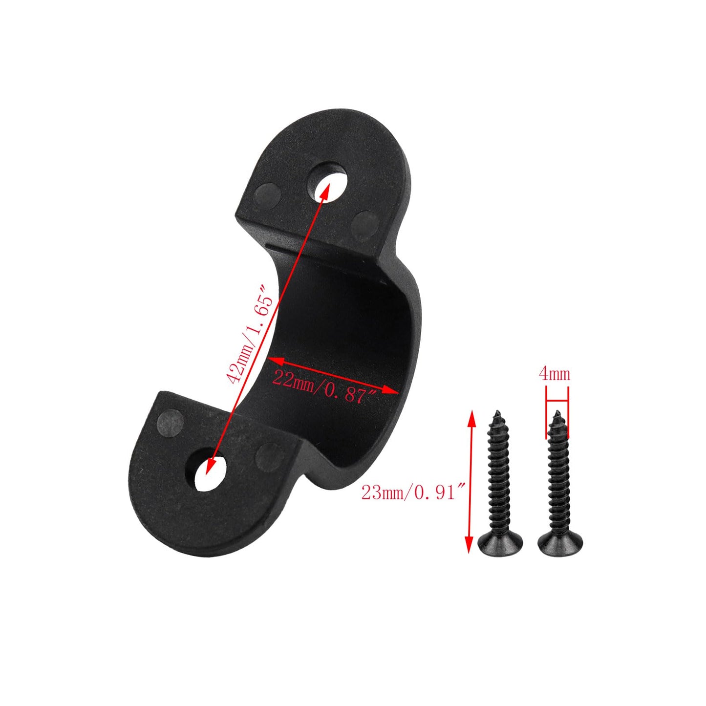 Mewutal 10pcs 1 Inch PVC Pipe Straps U Shape Plastic Conduit Pipe Strap Clamps 2 Holes Pipe Clips Black Conduit Clips for Water Pipe Tube Cables (25mm)