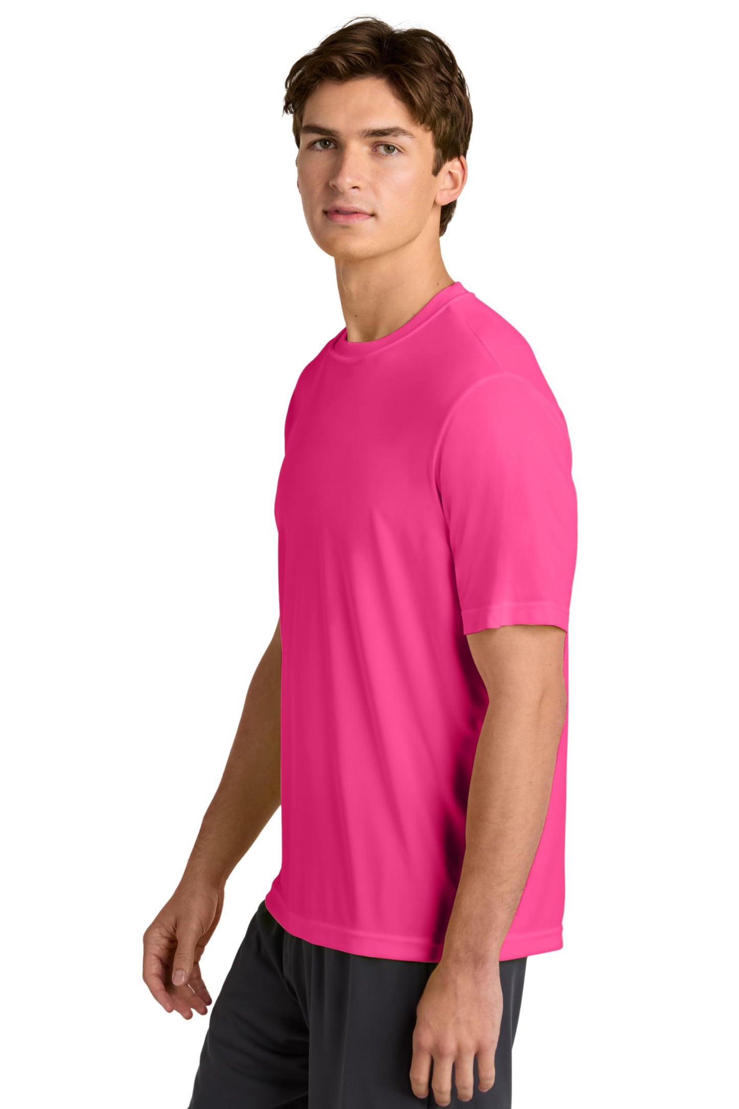 Clothe Co. Workout Shirts for Men, Dry Fit Shirts for Men, Mens Summer Shirts (Available in Big & Tall), Neon Pink, L