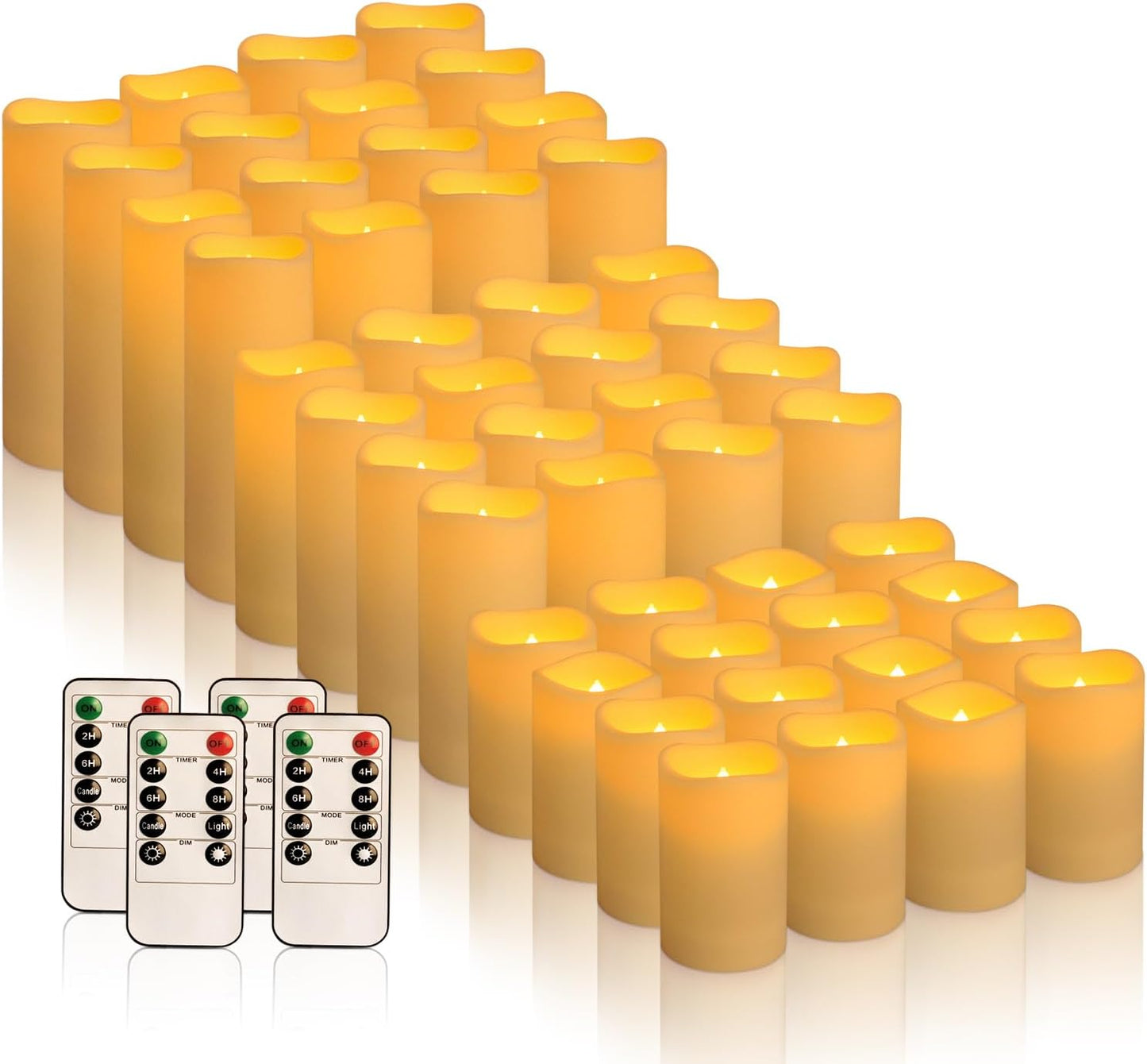 24-Pack Remote Control LED Flameless Candles - 3D Flame Timer Candles for Home, Weddings & Holidays