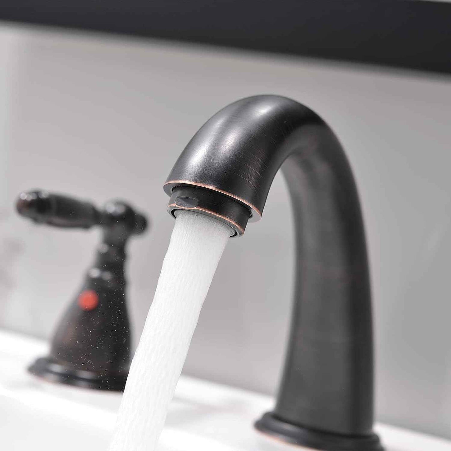 Phiestina 8-Inch Widespread Bathroom Faucet - Chrome, Lead-Free, Metal Pop-Up Drain, Model WF008-4-C