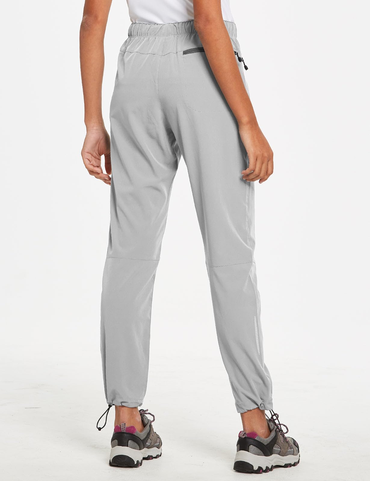baleaf Travel Pants Women Hiking Long Tall Lightweight Quick Dry Water Resistant Cargo Pants 31'' Trip 31''-Cool Gray XL