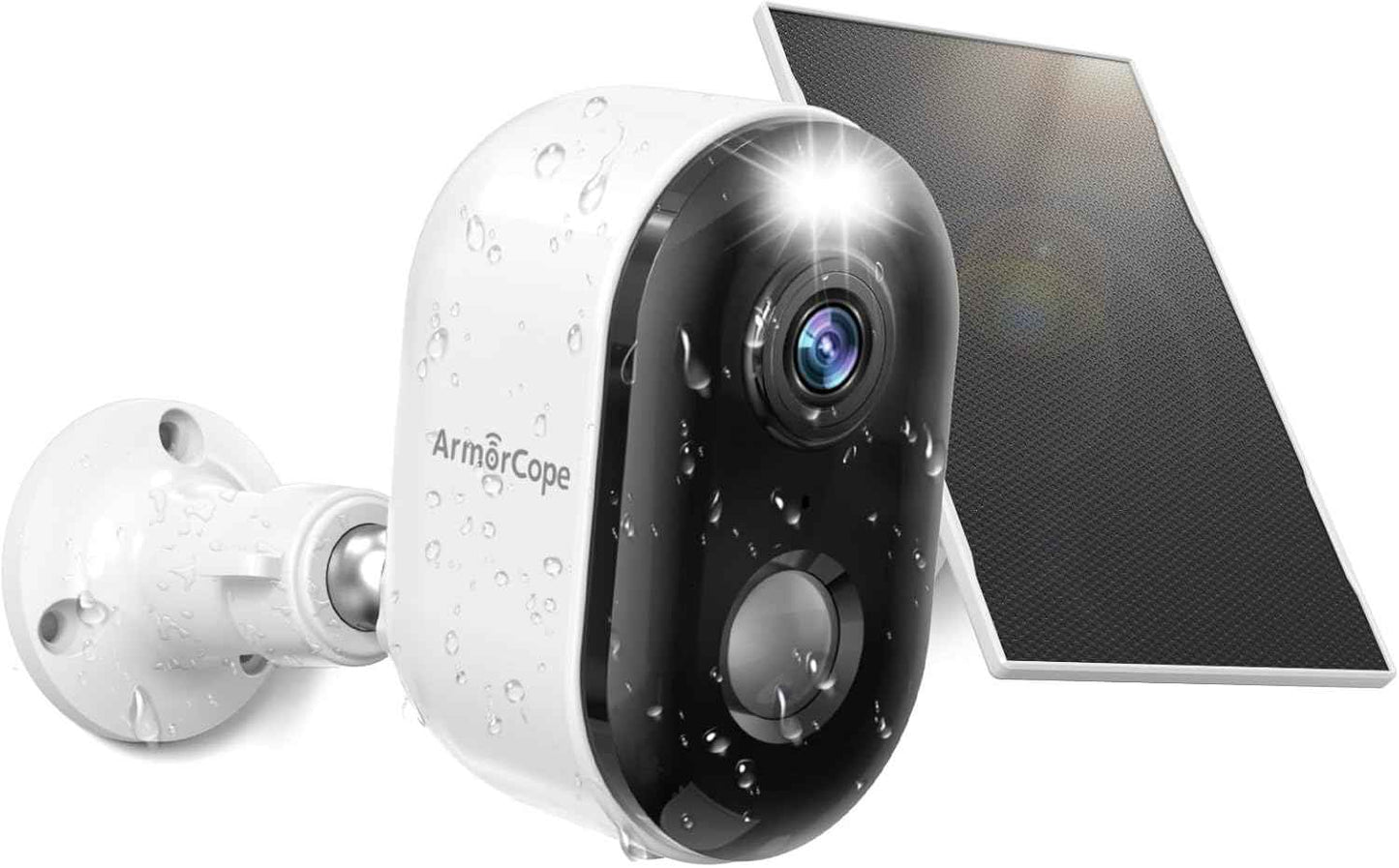 Wireless Outdoor Security Cameras 2-Pack - Solar Battery, 2K Color Night Vision, AI Motion Detection, IP66 Weatherproof, 2-Way Talk