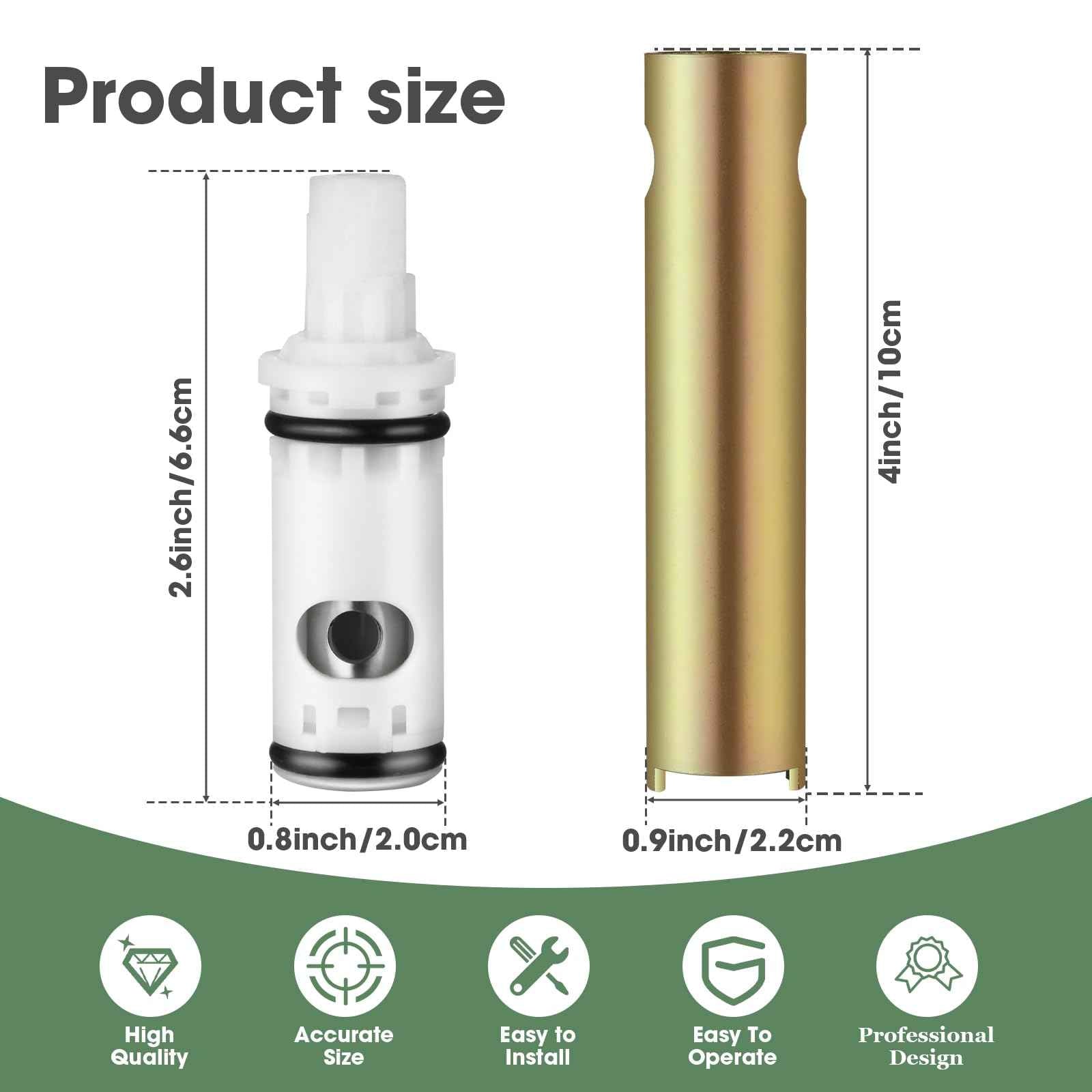 1224 Replacement Cartridge Kit for Two Handle Faucets,Faucet Cartridge Replacement Bathtub Valve Repair with Retainer Removal Tool