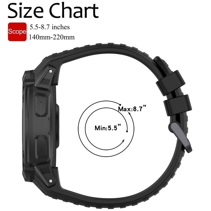 Band for Garmin Instinct 2X, Soft Silicone Replacement Watch Band Strap for Garmin Instinct 2X Solar (No Tracker)