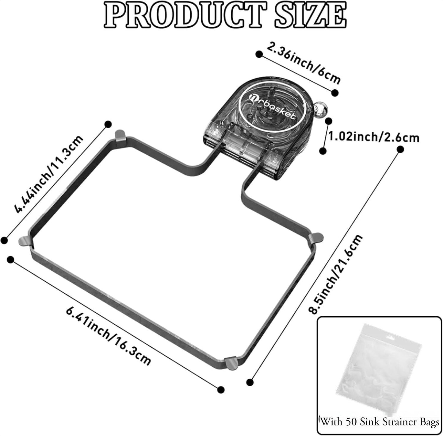 Kitchen Sink Strainer with Filter Mesh Bag, Food Waste Filter Basket, Suction Cup Folding Washing Vegetables and Fruits Drying Bag Holder