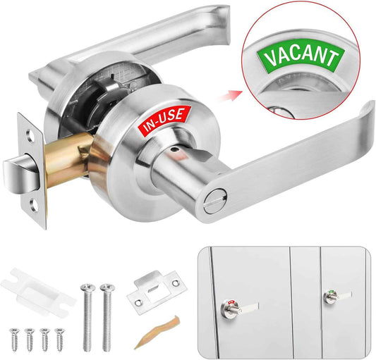 Commercial Grade Black Bathroom Privacy Door Lock - Vacant/Occupied Indicator for Restrooms