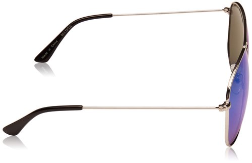 Berkley Diamond Sunglasses Silver/Smoke/Blue Mirror, Small/Medium