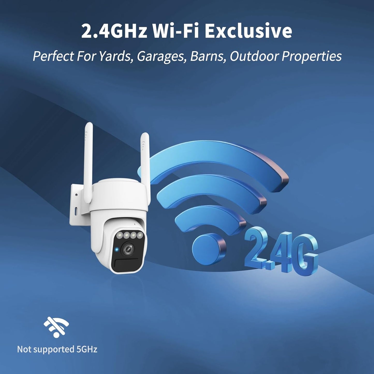 Wireless Solar Security Camera - 360° View, Two-Way Talk, Auto Tracking, Color Night Vision