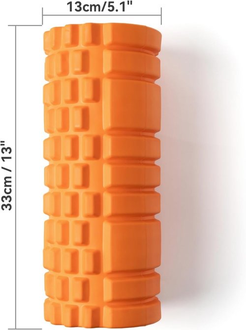 Krightlink Foam Roller - High Density 13" Patented Muscle Massage Tool | Relieves Pain & Improves Mobility (Orange)