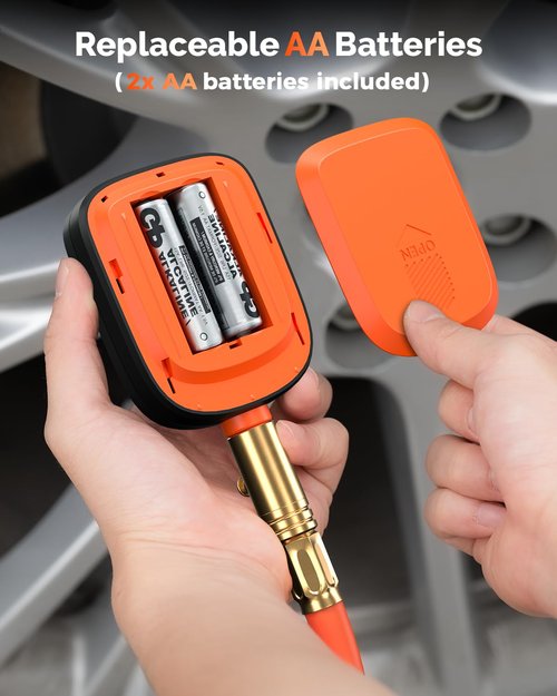 ETENWOLF T600 Digital Tire Pressure Gauge - High Precision 0-250 PSI | Includes Rubber Hose & Replaceable Batteries