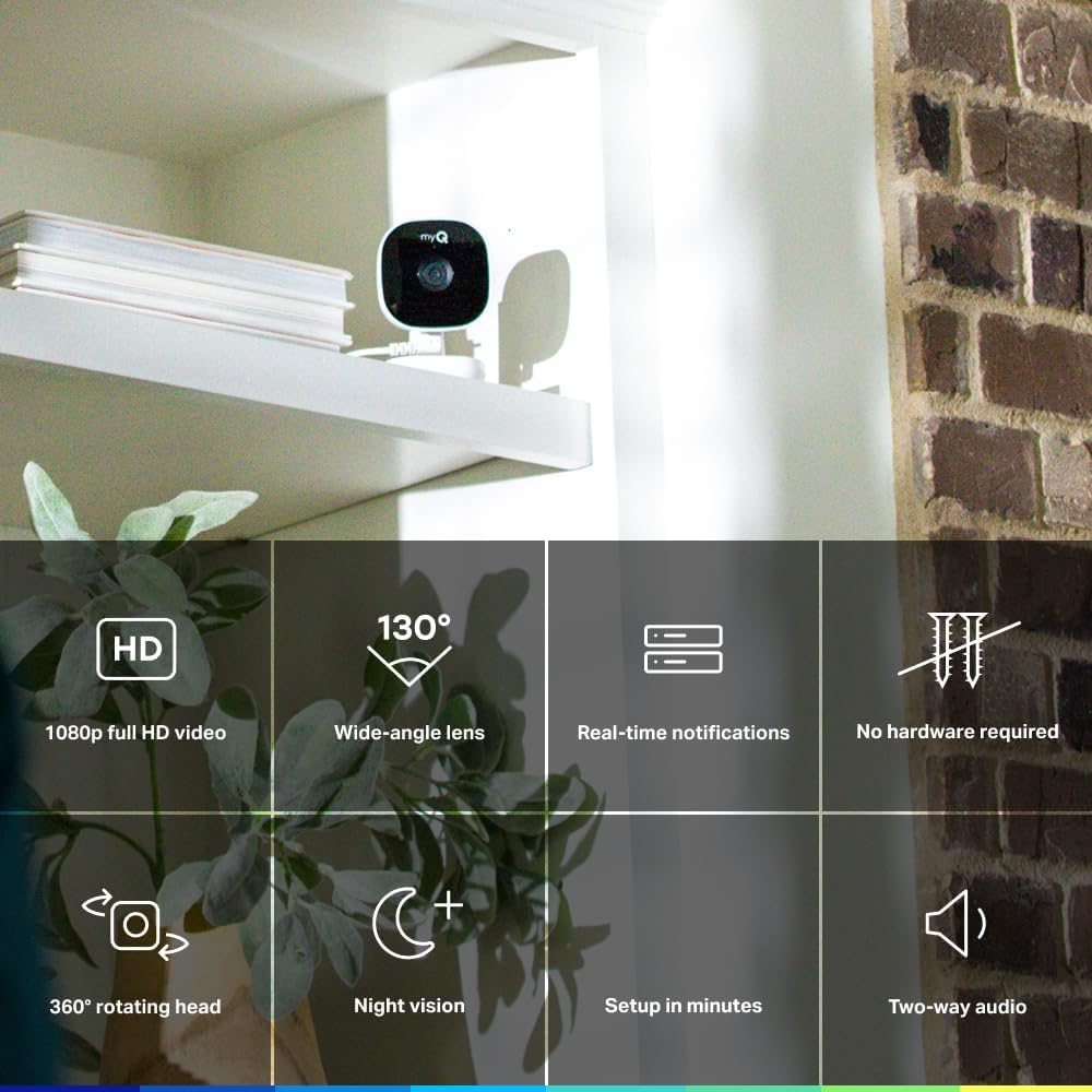 myQ Smart Outdoor Wired Camera by Chamberlain – Home Security with HD Video