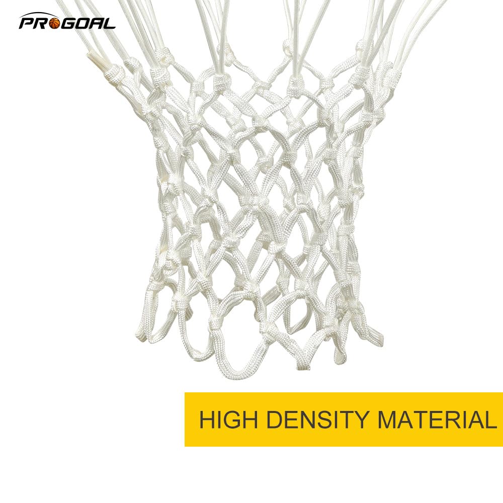 Progoal Professional Heavy Duty Basketball net Replacement,Fits Standard Indoor and Outdoor 12-Loop Rims(White, Standard Size)