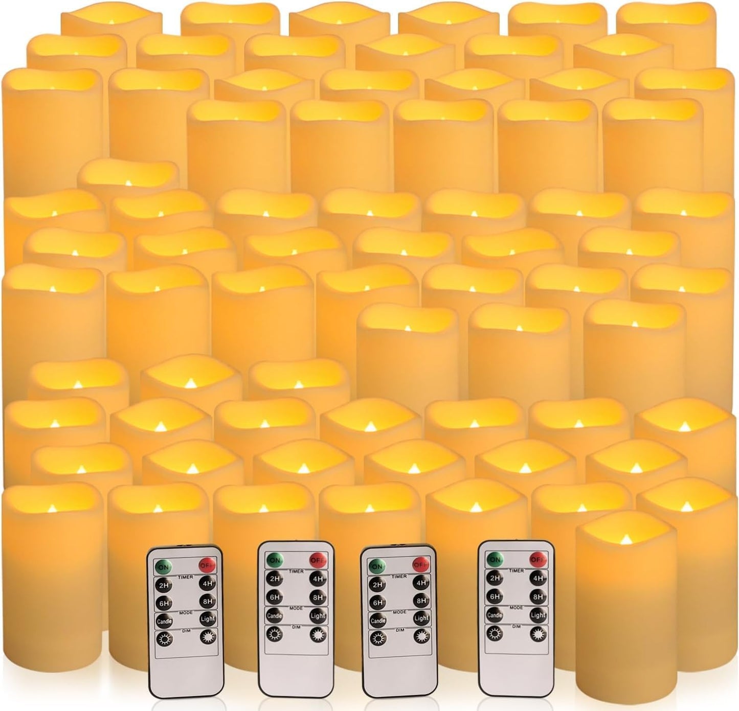 24-Pack Waterproof Flameless LED Candles with Remote & Timer – 4", 5", 6" Sizes for Halloween & Weddings