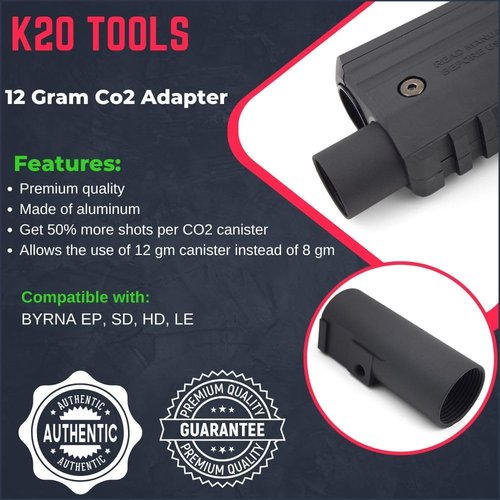 BYRNA 12 Gram CO2 Extender Adapter - Boost Cartridge Performance for LE/SD/HD/EP Models