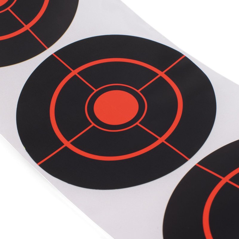 SKLK-SEL 3" Reactive Paper Targets 250 Pcs Splatter Targets Stickers Targe with Fluorescent Yellow for Shooting Range for BB Gun, Pellet Gun, Airsoft, Rifle Shooting Practice (Round-Red)